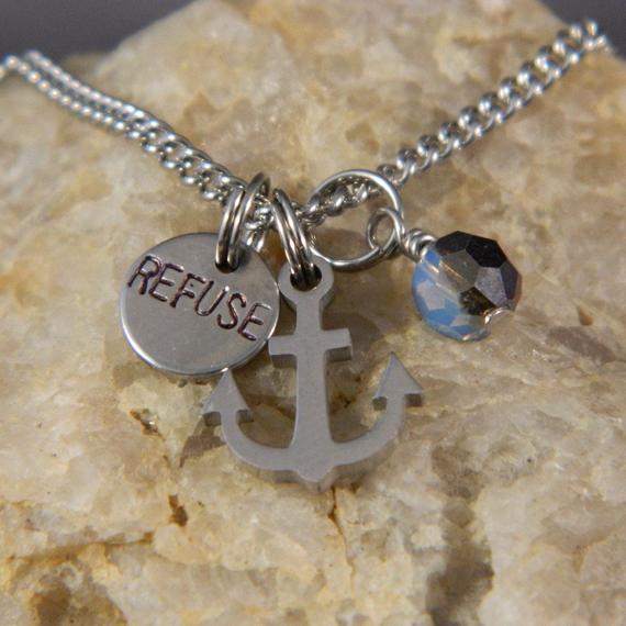 Simply Danity Refuse to Sink Anchor Necklace